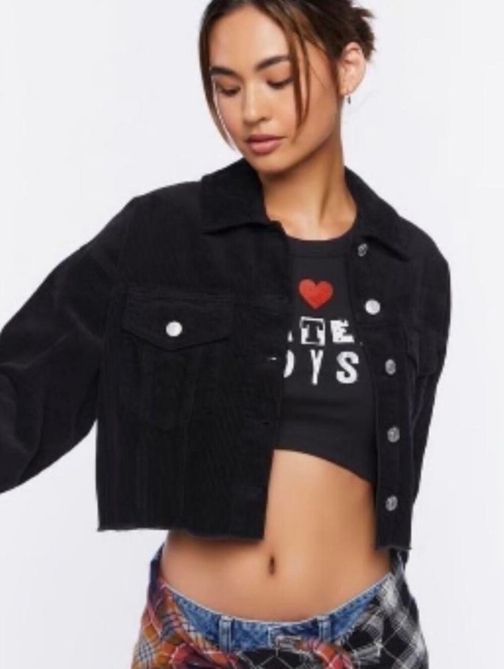 Cropped corduroy jacket